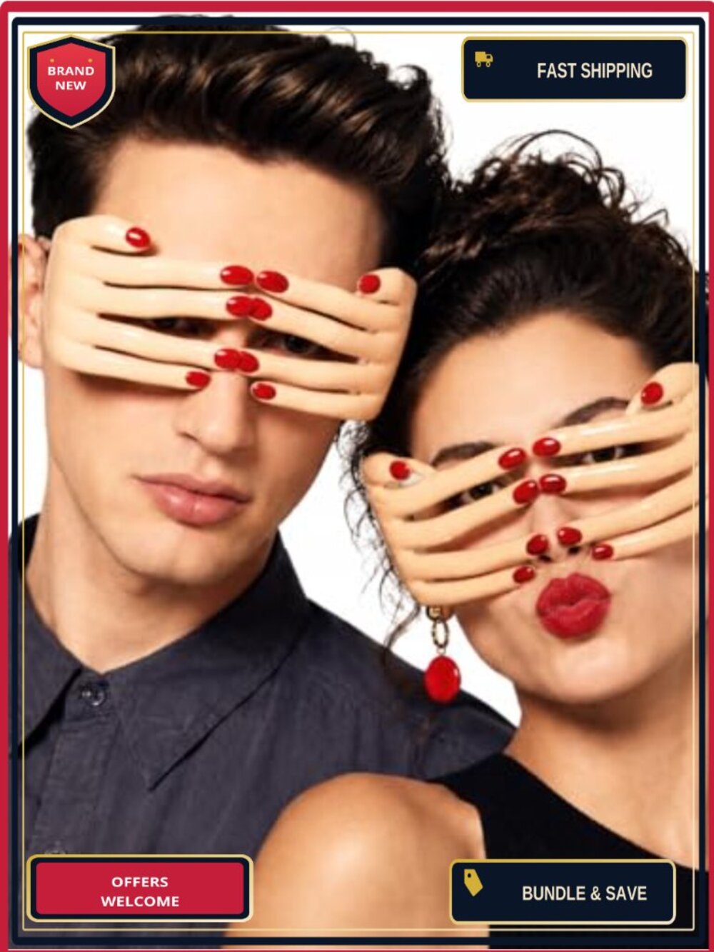 2 Pack Funny Finger Eye Glasses Resin Party Prop Novelty